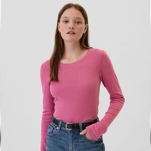 New Crewneck T-shirt long sleeve soft knit colorful straight easy fit